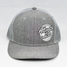 Load image into Gallery viewer, Grey Chambray Slight Curve Snap-Back Trucker