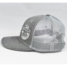 Load image into Gallery viewer, Grey Chambray Slight Curve Snap-Back Trucker