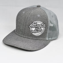 Load image into Gallery viewer, Grey Chambray Slight Curve Snap-Back Trucker
