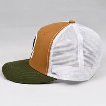 Load image into Gallery viewer, Carhartt & Olive Panama Canvas Slight-Curve Flat-Bill Snap-Back Trucker