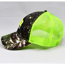 Load image into Gallery viewer, Mossy Oak & Fluorescent Yellow Semi-Pro Trucker