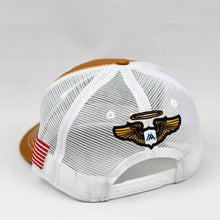 Load image into Gallery viewer, Carhartt & White Slight-Curve Flat-Bill Snap-Back Trucker