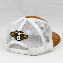 Load image into Gallery viewer, Carhartt & White Slight-Curve Flat-Bill Snap-Back Trucker