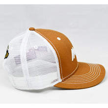 Load image into Gallery viewer, Carhartt & White Slight-Curve Flat-Bill Snap-Back Trucker