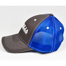 Load image into Gallery viewer, Charcoal Twill & Blue Air-Mesh Semi-Pro Snap-Back Trucker