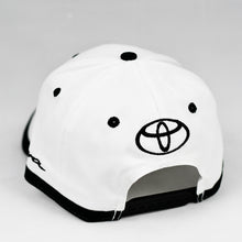 Load image into Gallery viewer, Racing Design 2 White Chino Twill w/ Black Trims Semi-Pro Snap-Back Cap