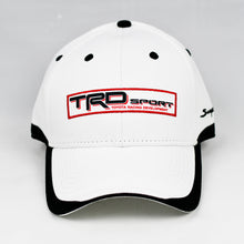 Load image into Gallery viewer, Racing Design 2 White Chino Twill w/ Black Trims Semi-Pro Snap-Back Cap