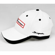 Load image into Gallery viewer, Racing Design 2 White Chino Twill w/ Black Trims Semi-Pro Snap-Back Cap