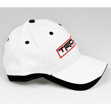 Load image into Gallery viewer, Racing Design 2 White Chino Twill w/ Black Trims Semi-Pro Snap-Back Cap