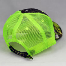Load image into Gallery viewer, Mossy Oak & Fluorescent Yellow Semi-Pro Trucker