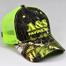 Load image into Gallery viewer, Mossy Oak & Fluorescent Yellow Semi-Pro Trucker