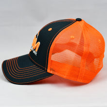 Load image into Gallery viewer, Charcoal & Fluorescent Orange Semi-Pro Snap-Back Trucker