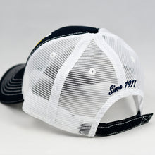 Load image into Gallery viewer, Navy Canvas & White Semi-Pro Trucker