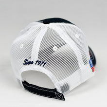 Load image into Gallery viewer, Navy Canvas & White Semi-Pro Trucker