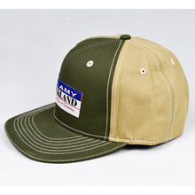 Load image into Gallery viewer, Olive & Tan Panama Canvas Slight-Curve Flat-Bill Snap-Back