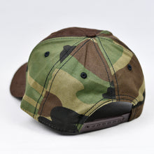 Load image into Gallery viewer, Suede Brown & Army Green Camo Snap-Back
