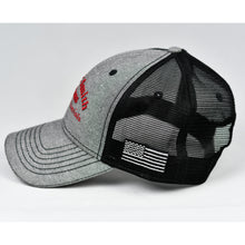 Load image into Gallery viewer, Grey Chambray & Black Semi-Pro Snap-Back Trucker