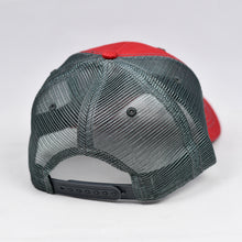 Load image into Gallery viewer, Red & Charcoal Trucker Snap-Back