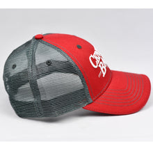 Load image into Gallery viewer, Red & Charcoal Trucker Snap-Back