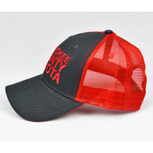 Load image into Gallery viewer, Charcoal Twill & Red Semi-Pro Snap-Back Trucker