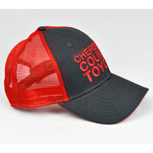 Load image into Gallery viewer, Charcoal Twill & Red Semi-Pro Snap-Back Trucker