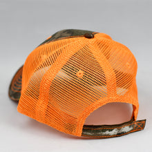 Load image into Gallery viewer, Real Tree Camo & Fluorescent Orange Semi-Pro Trucker