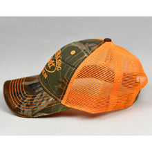 Load image into Gallery viewer, Real Tree Camo & Fluorescent Orange Semi-Pro Trucker