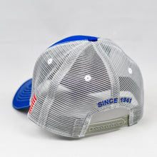 Load image into Gallery viewer, Royal Blue Rip-Stop & Grey Semi-Pro Snap-Back Trucker