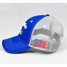 Load image into Gallery viewer, Royal Blue Rip-Stop & Grey Semi-Pro Snap-Back Trucker