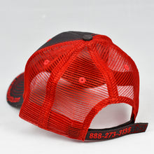 Load image into Gallery viewer, Charcoal Twill & Red Semi-Pro Snap-Back Trucker