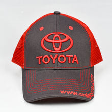 Load image into Gallery viewer, Charcoal Twill & Red Semi-Pro Snap-Back Trucker