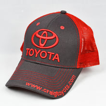 Load image into Gallery viewer, Charcoal Twill & Red Semi-Pro Snap-Back Trucker