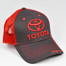 Load image into Gallery viewer, Charcoal Twill & Red Semi-Pro Snap-Back Trucker
