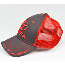Load image into Gallery viewer, Charcoal Twill & Red Semi-Pro Snap-Back Trucker