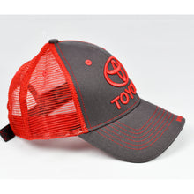 Load image into Gallery viewer, Charcoal Twill & Red Semi-Pro Snap-Back Trucker