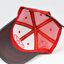 Load image into Gallery viewer, Charcoal Twill & Red Semi-Pro Snap-Back Trucker