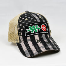 Load image into Gallery viewer, US Flag Desert Digi-Camo & Khaki Semi-Pro Trucker