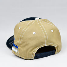 Load image into Gallery viewer, Navy & Khaki Panama Canvas Slight-Curve Flat-Bill Snap-Back