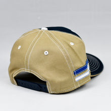 Load image into Gallery viewer, Navy & Khaki Panama Canvas Slight-Curve Flat-Bill Snap-Back