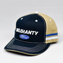 Load image into Gallery viewer, Navy & Khaki Panama Canvas Slight-Curve Flat-Bill Snap-Back