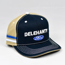 Load image into Gallery viewer, Navy & Khaki Panama Canvas Slight-Curve Flat-Bill Snap-Back