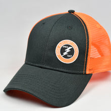 Load image into Gallery viewer, Charcoal Twill & Fluorescent Orange Semi-Pro Snap-Back Trucker