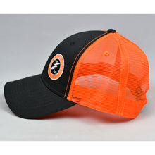 Load image into Gallery viewer, Charcoal Twill & Fluorescent Orange Semi-Pro Snap-Back Trucker