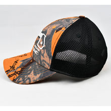 Load image into Gallery viewer, Orange Blaze Camo & Black Air-Mesh Semi-Pro Trucker
