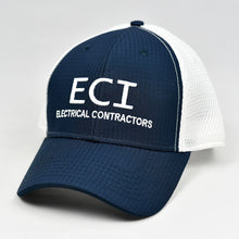 Load image into Gallery viewer, Navy Rip-Stop & White Air-Mesh Semi-Pro Snap-Back Trucker