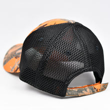 Load image into Gallery viewer, Orange Blaze Camo & Black Air-Mesh Semi-Pro Trucker