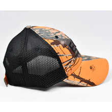 Load image into Gallery viewer, Orange Blaze Camo & Black Air-Mesh Semi-Pro Trucker