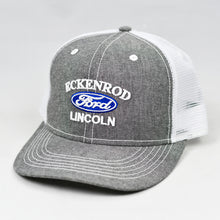 Load image into Gallery viewer, Grey Chambray Slight-Curve Flat-Bill Snap-Back Trucker