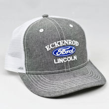 Load image into Gallery viewer, Grey Chambray Slight-Curve Flat-Bill Snap-Back Trucker