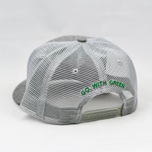 Load image into Gallery viewer, Grey Chambray Slight-Curve Flat-Bill Snap-Back Trucker